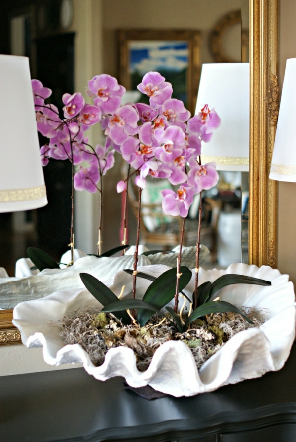 деко-орхидея-интересна-цветарка-пред огледало
