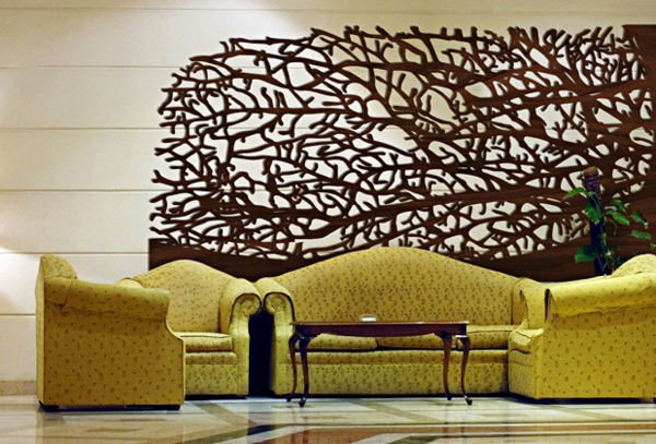 natural-deco-natural-madera-decoración-detrás-del-verde-sofá - hermosa