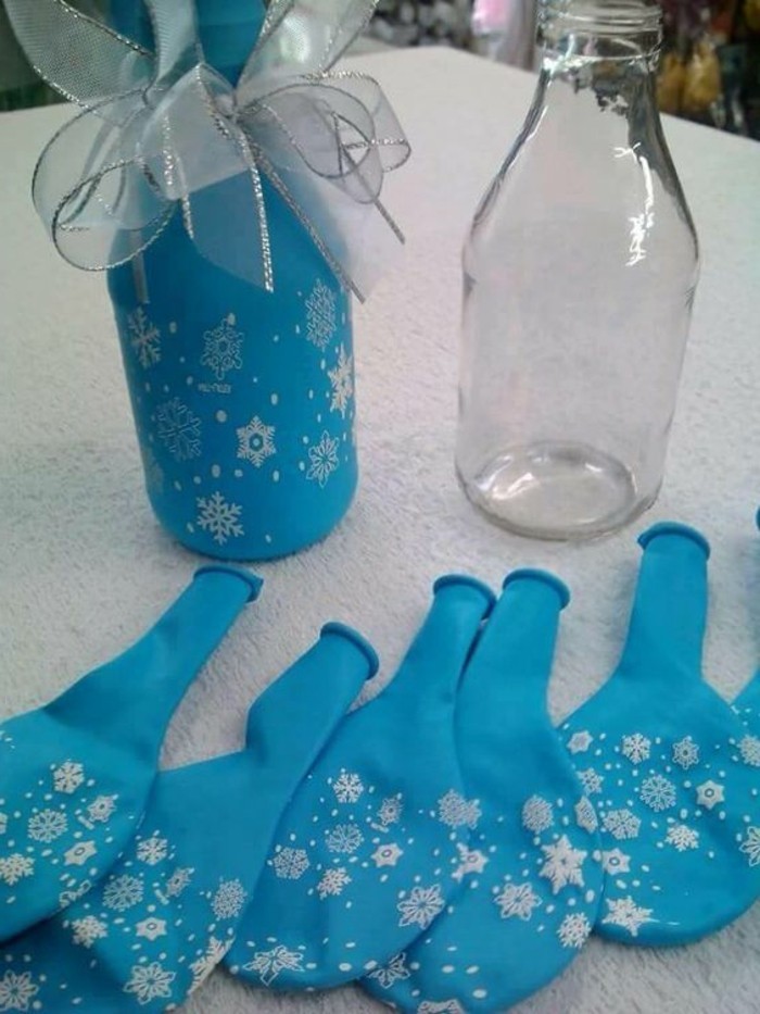déco-à-baptème-bouteilles intéressant bleu Ballons