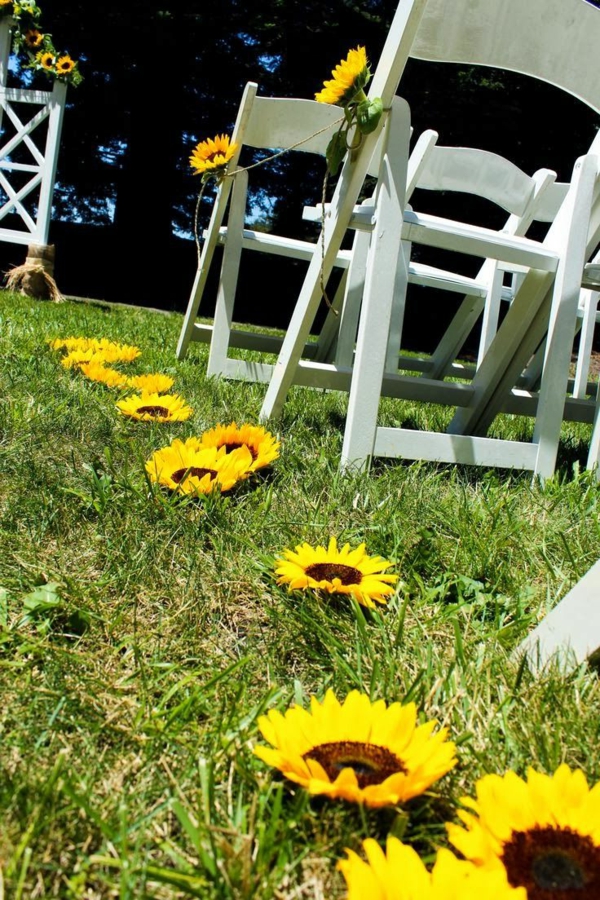 Ιδέες διακόσμησης-με-λουλούδια-Floral Deco καλοκαίρι λουλούδι-κίτρινο χρώμα