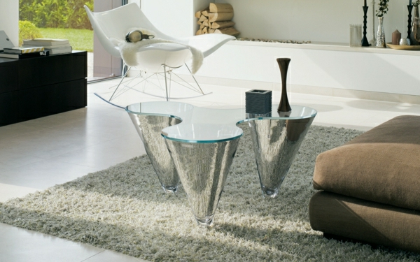 designer üveg asztal Modern nappali-design