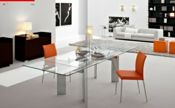 designer üveg asztal-next-narancssárga szék