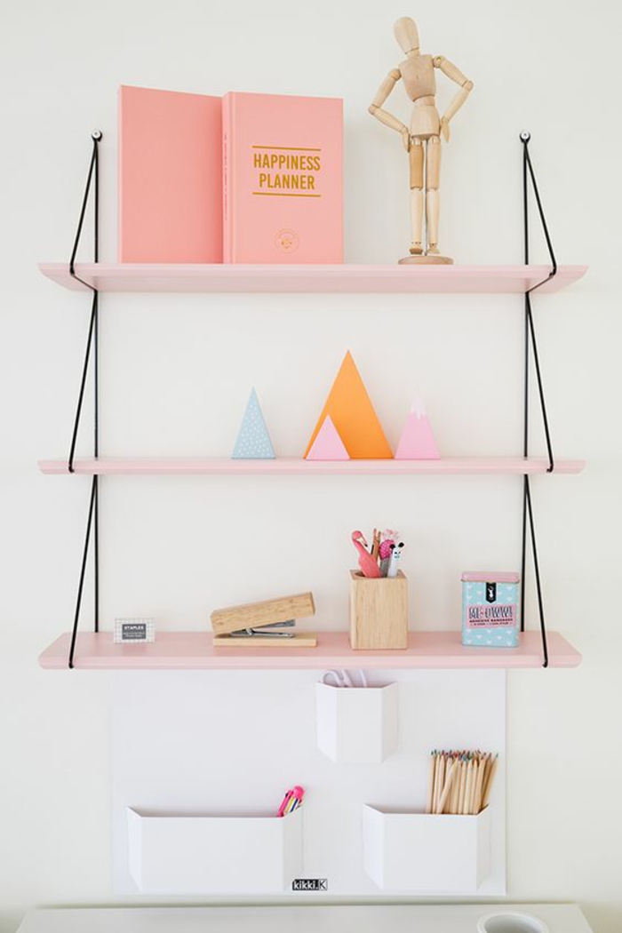 DIY墙架粉红色挂上架 - 装饰 - stifthalter书 - 黑绳