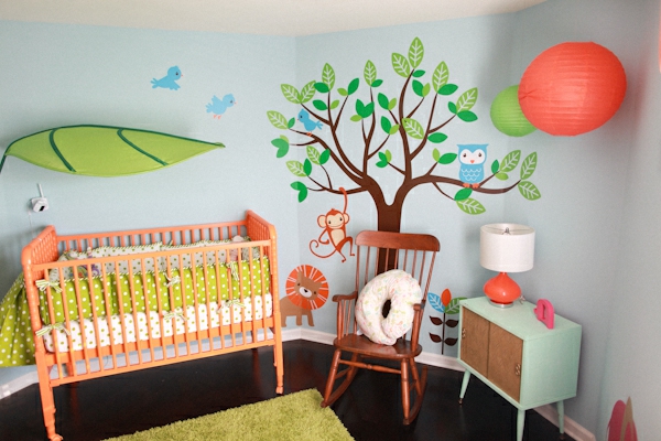 viidakko-lastentarha-tuore-värit-pieni huone