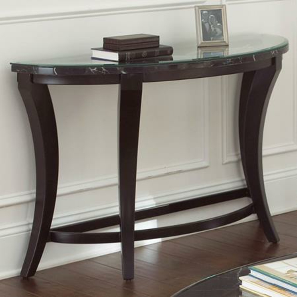 深褐色的半圆形桌子的木设计理念