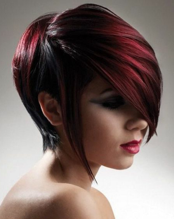 σκούρο κόκκινο-μαλλιά-σύντομη και super-chic