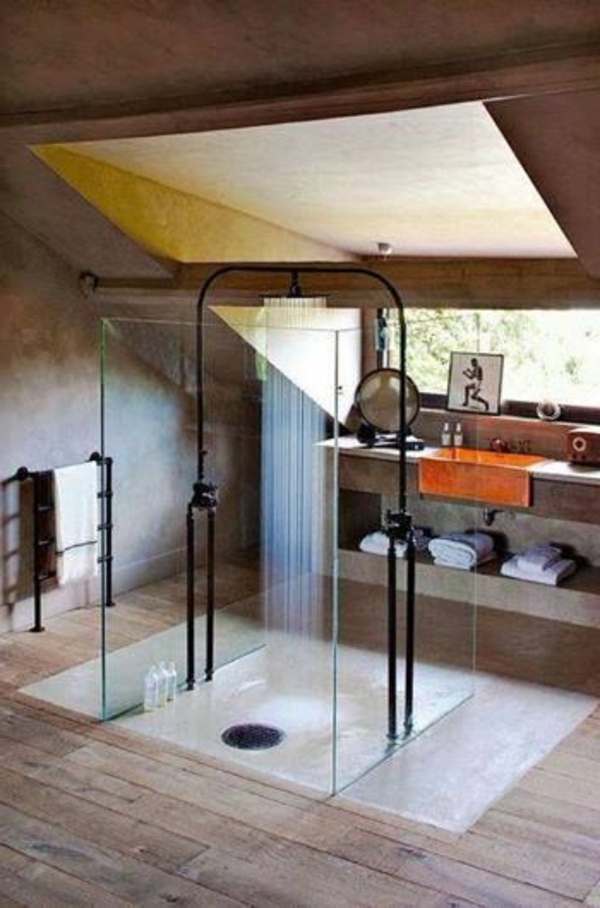 modelo extravante de una cabina de ducha de vidrio