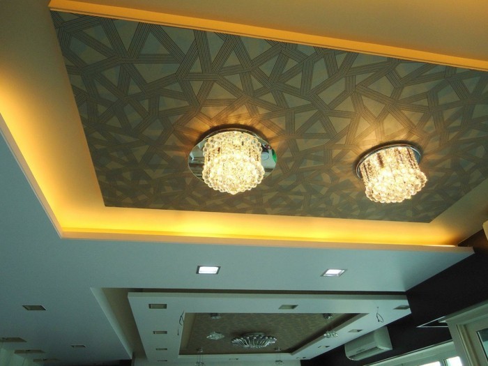 有效的天花板镶板现代黄细致入微的，有趣的，客厅，装备