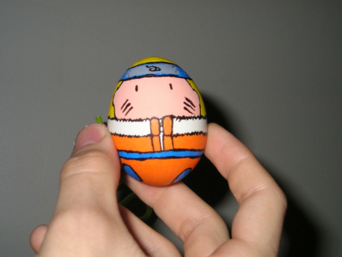 Visages d'oeufs de Pâques - un héros de l'anime Naruto peint lui-même - très drôle