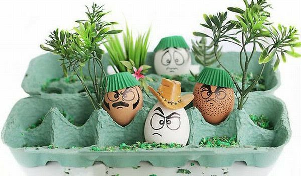 Caras divertidas-on-the-huevos-personalizar huevo carton-