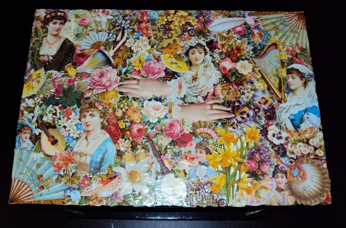 una idea para la técnica de servilletas con diferentes servilletas con flores y mujeres