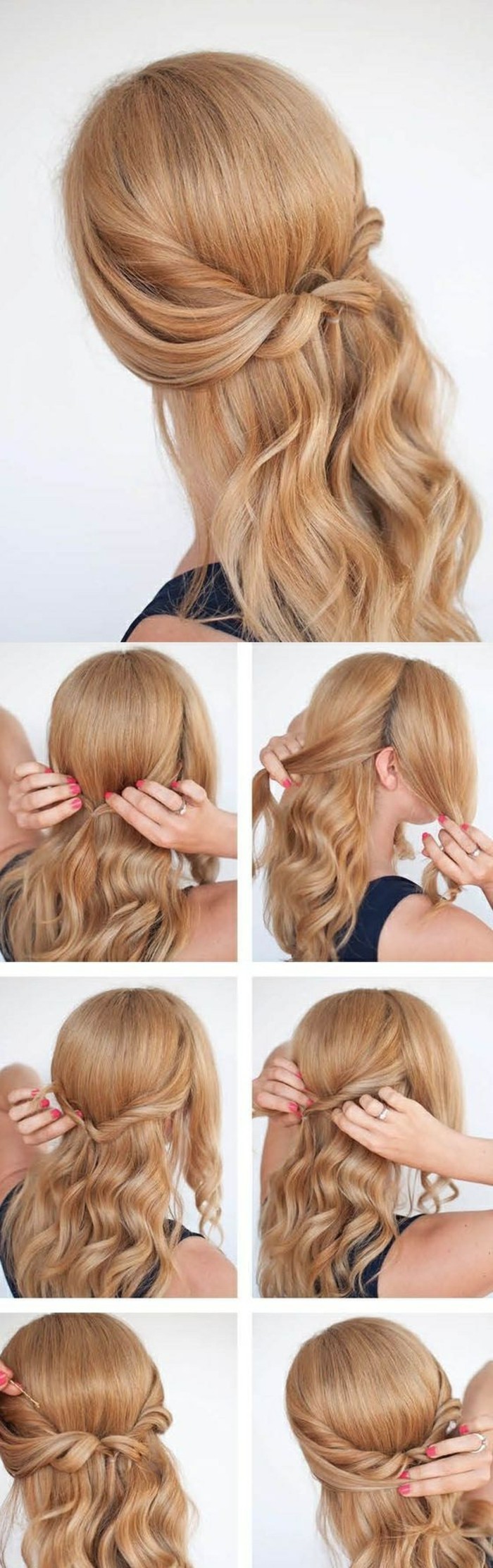 faciles coiffures épaule longueur-blonde-bouclés-cheveux-cheveux-faire yourself-