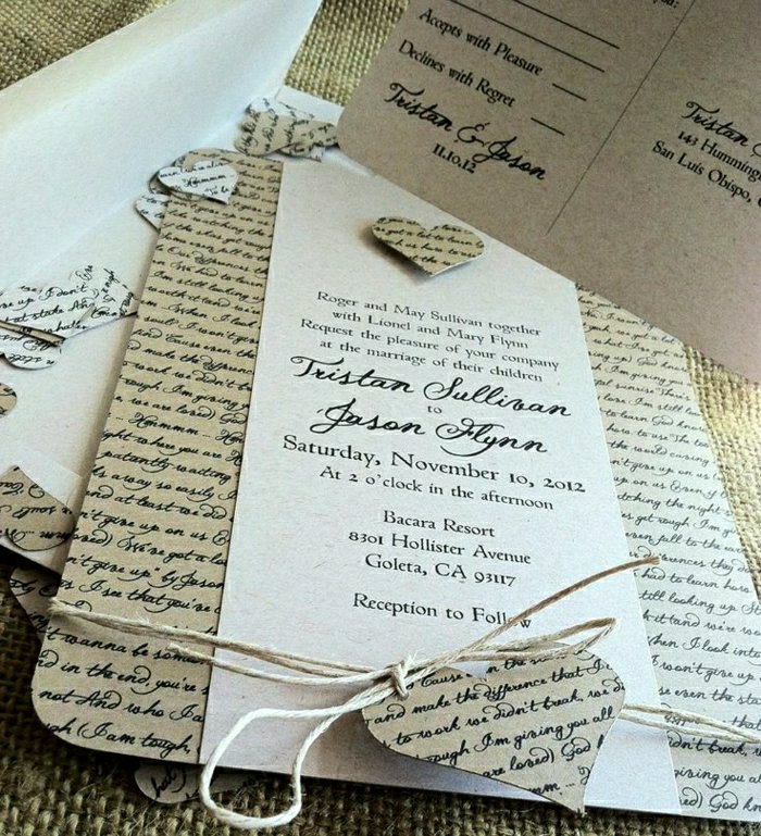 הזמנה לחתונה-מקורי-יצירתי-רומנטי בלב-מחרוזת קישוט