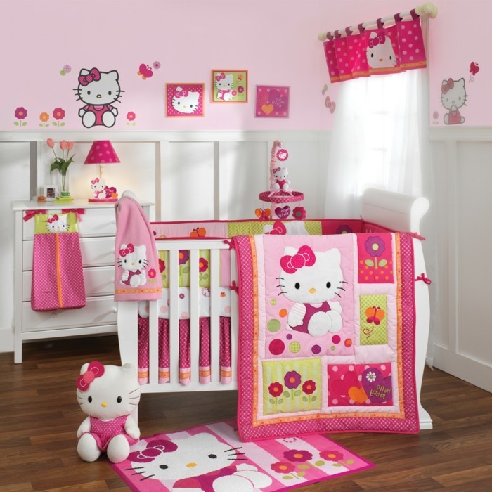 yhden vauvan huone-suunnittelu-ruusuinen-baby-vuode-for-tytöt