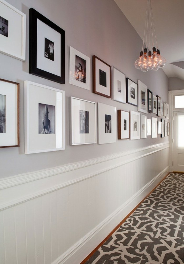 établissement d'idées étroites corridor-abstract-motif-couloir-runner-lustre-cadre photo