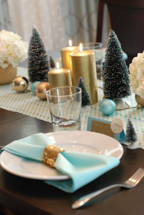 elegantti-Christmas-low-Christmas-itse-tekevät Deco pöytä-