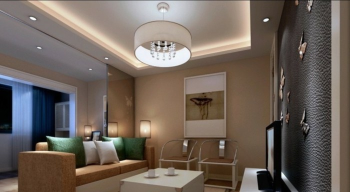 优雅的房间设计与现代室内天花板