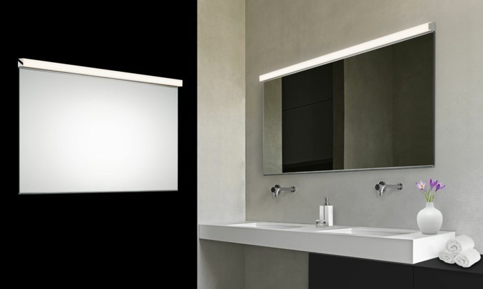елегантен-баня огледало с осветление-прост-баня интериор