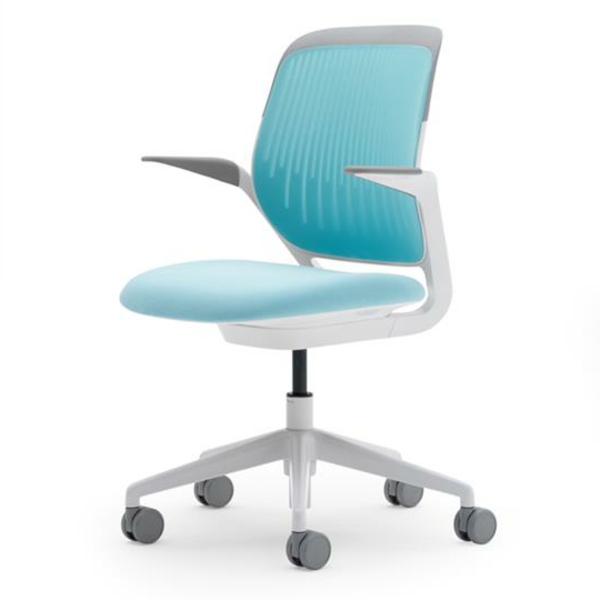 המסתובב ארגונומי כיסא-deisgn-רעיון-אור בצבע כחול