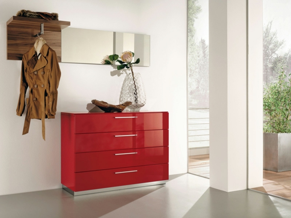 дизайнерски идеи невероятно-интериорни Коридор мебели в червено