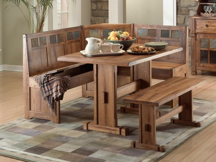 餐桌椅 - 拥有 - 累积台式厨房的桌子，椅子，从木