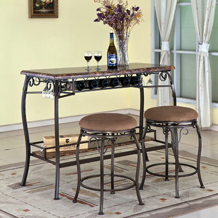餐桌与 - 两椅复古模式