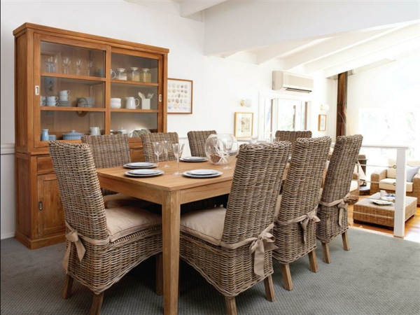 חדר אוכל, כיסאות, עשוי קש, אולטרא-מודרני, שולחן אוכל גדול