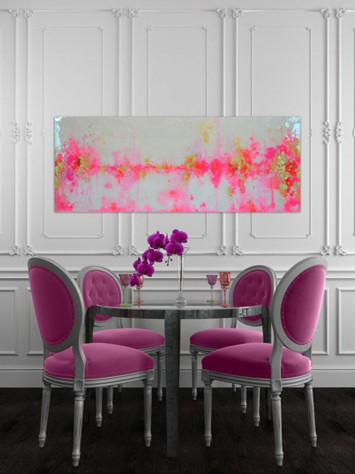 hieno sisustussuunnittelija tuolit Orchid makuuhuoneen deco wallkuva Abstraktia taidetta