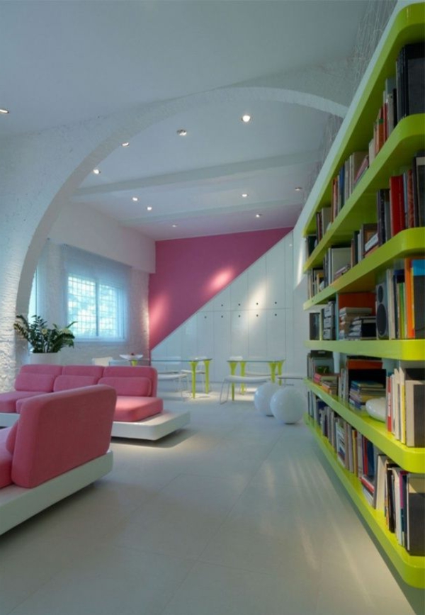 extravagant-living-ideoita-for-living-huone-silmäänpistävä väri yhdistelmä