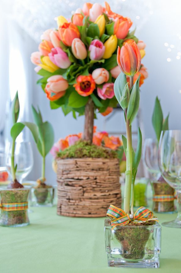 upea-idea-for-a-spring-tulppaanipöytä koristelu tulppaanit