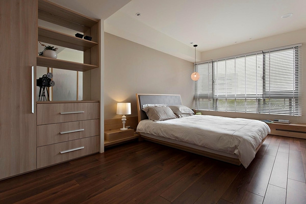 梦幻般的卧室漂亮的公寓，与实木复合地板伟大-Wohnideen