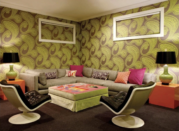 color diseño interior-barroco papel tapiz