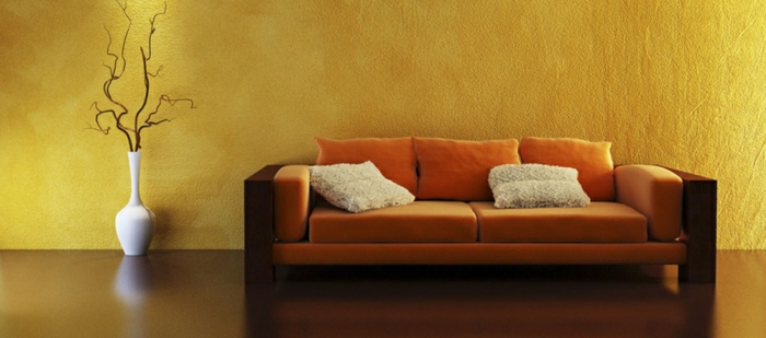 couleur design d'intérieur-beige-mur et beau canapé