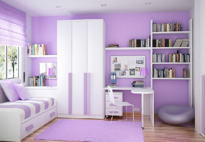 color diseño interior-púrpura-guardería