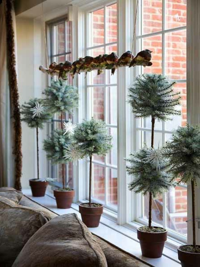 Prozor-dekoracije-za-Božić lijepa-sobnih biljaka