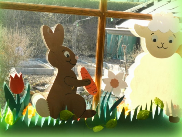 Fensterdeko الربيع-الأرنب الرقم