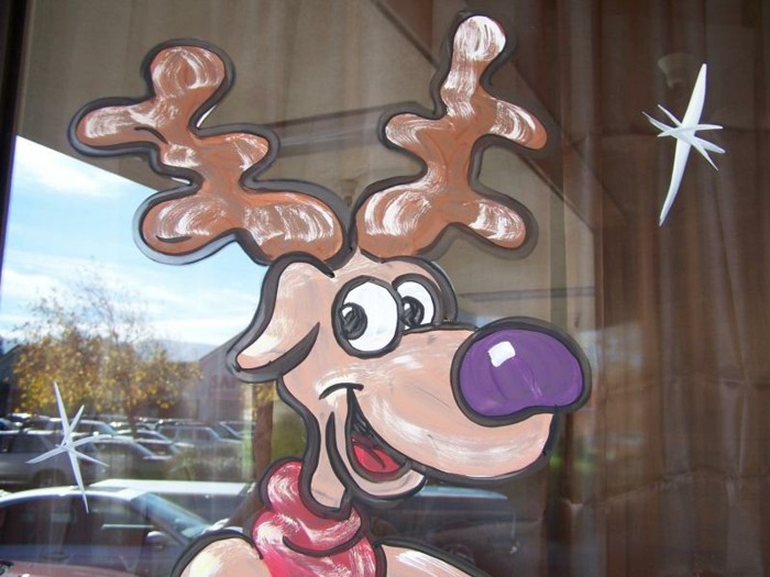 קישוט חלון לחג המולד, חג המולד, צבי- cooles-foto