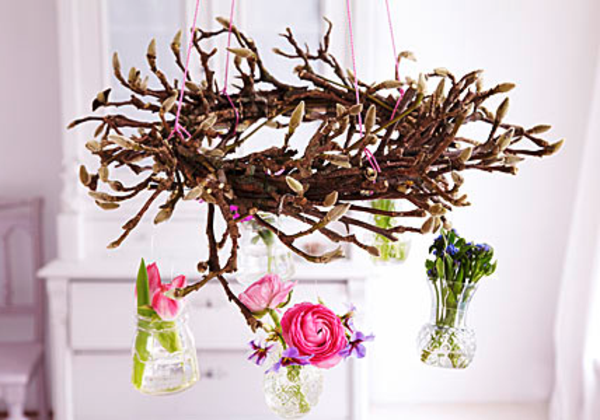 स्प्रिंग फूल कट फूल ग्लास vases-मटरगश्ती वाली मैगनोलिया-पेड़ की शाखाओं