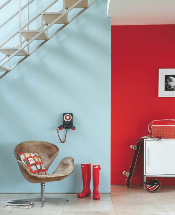 दालान डिजाइन-लाल दीवार