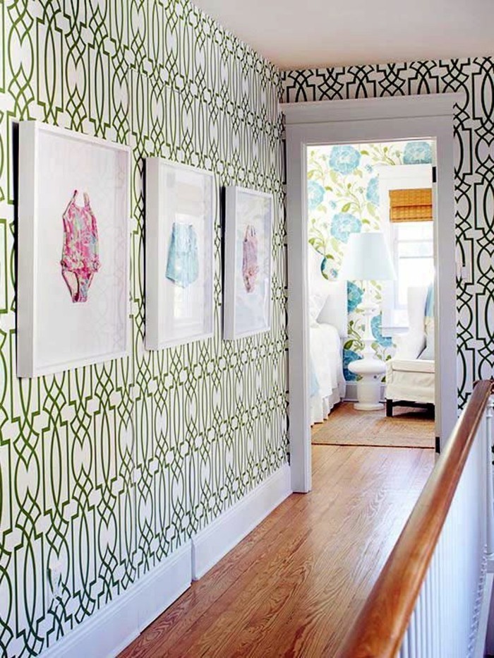 走廊纸与 - 壁纸功能于几何图案