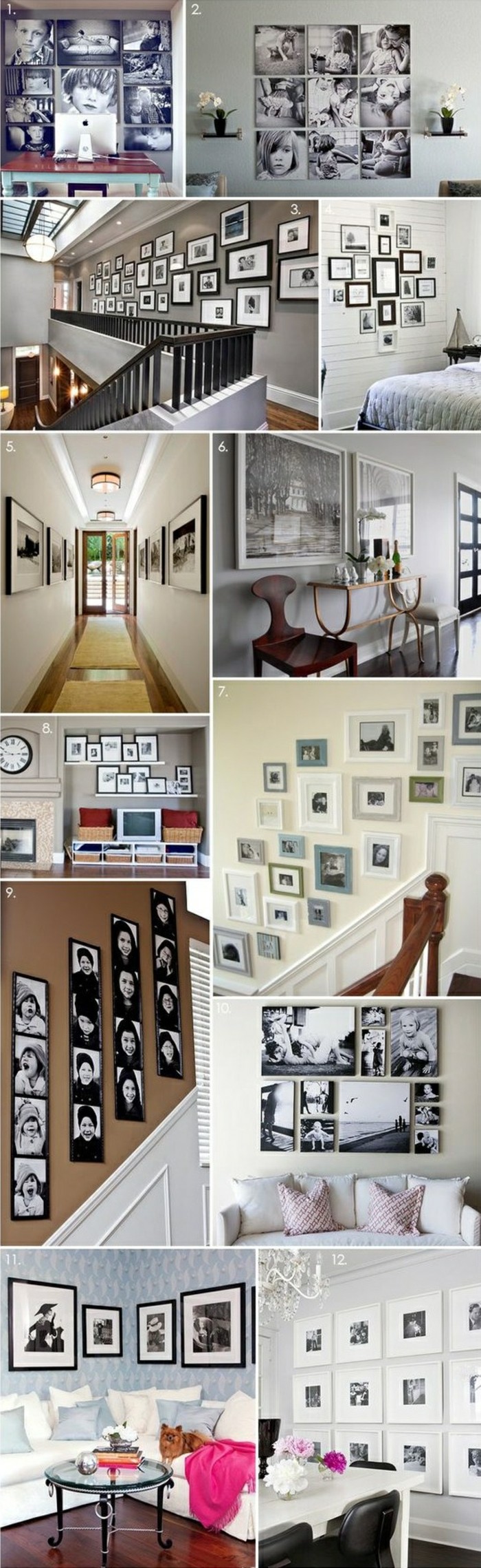 photo collage-vous-faire Wanddeko chambre canapé-table-escalier