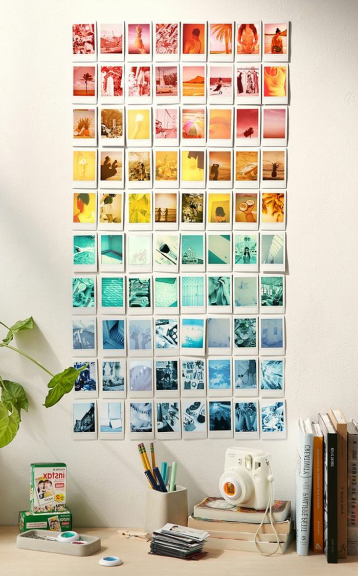 Collage de fotos arcoiris de imágenes en diferentes colores y tonos