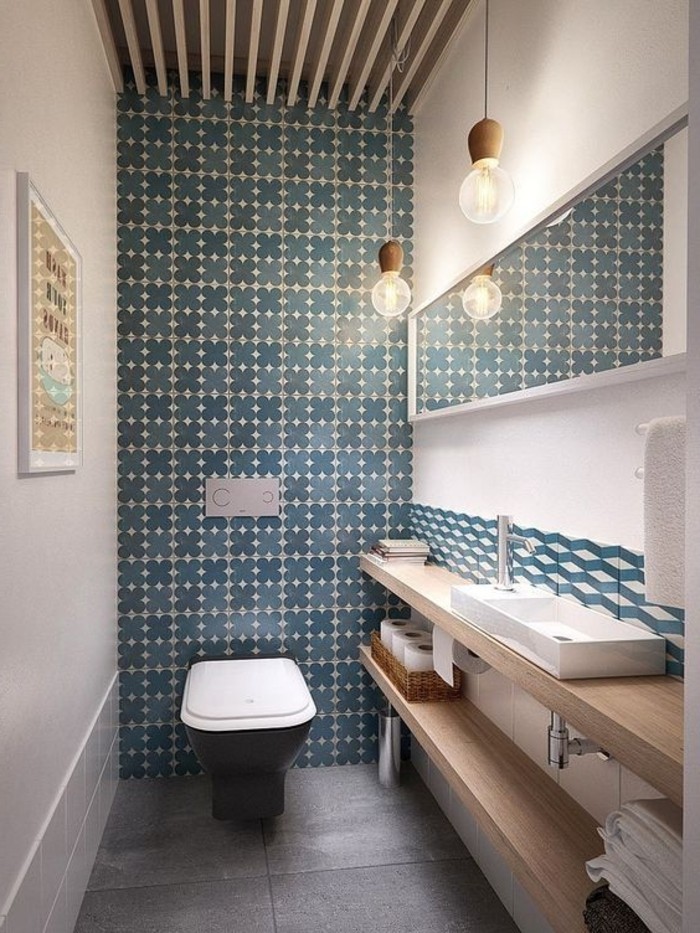 新鲜的浴室瓷砖的想法 - 在蓝