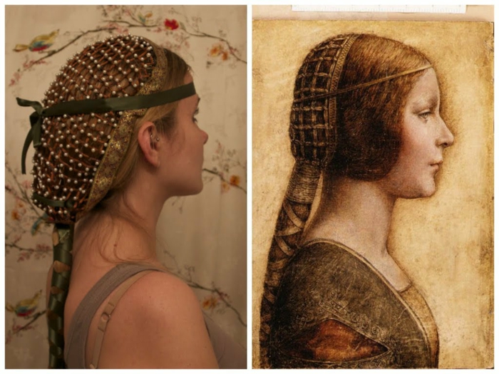 Coiffures médiévales comme une coiffure prise d'une image - tout à fait authentique