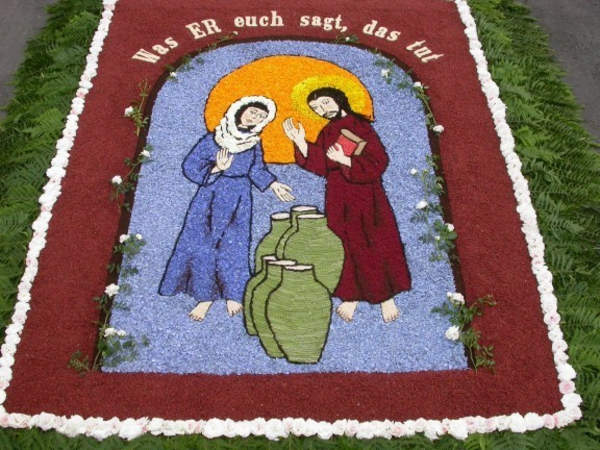 קורפוס כריסטי פרחוני שטיח דתי
