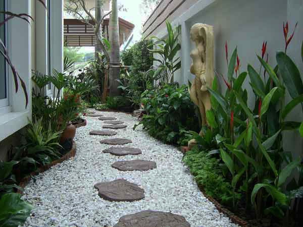 alkuperäinen puutarha design kivi kävelytie