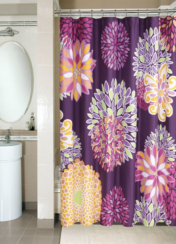 窗帘的建议，浴室紫色