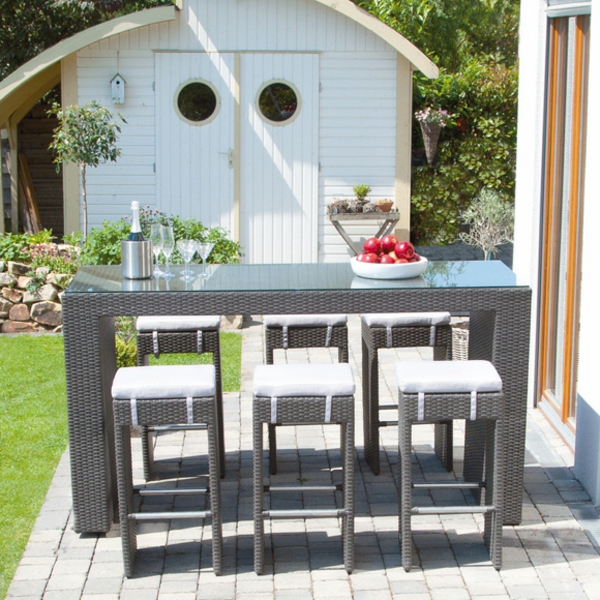 बगीचे सेट के साथ-बार टेबल-6-एक्स-मल-एन्थ्रेसाइट-हल्के भूरे रंग-विचारों