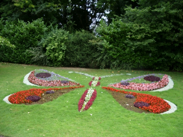 של פרחים-עיצוב-גן יצירתי עיצוב-פרפרים