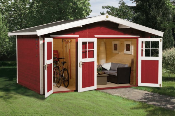 garden-house-with-a-room-and-another-room-for-equipment-and-bicycles - diseño moderno